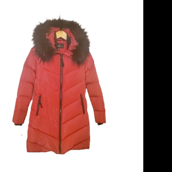 LONDON FOG Down Winter Coat Faux Fur Trim XS - Picture 5 of 12